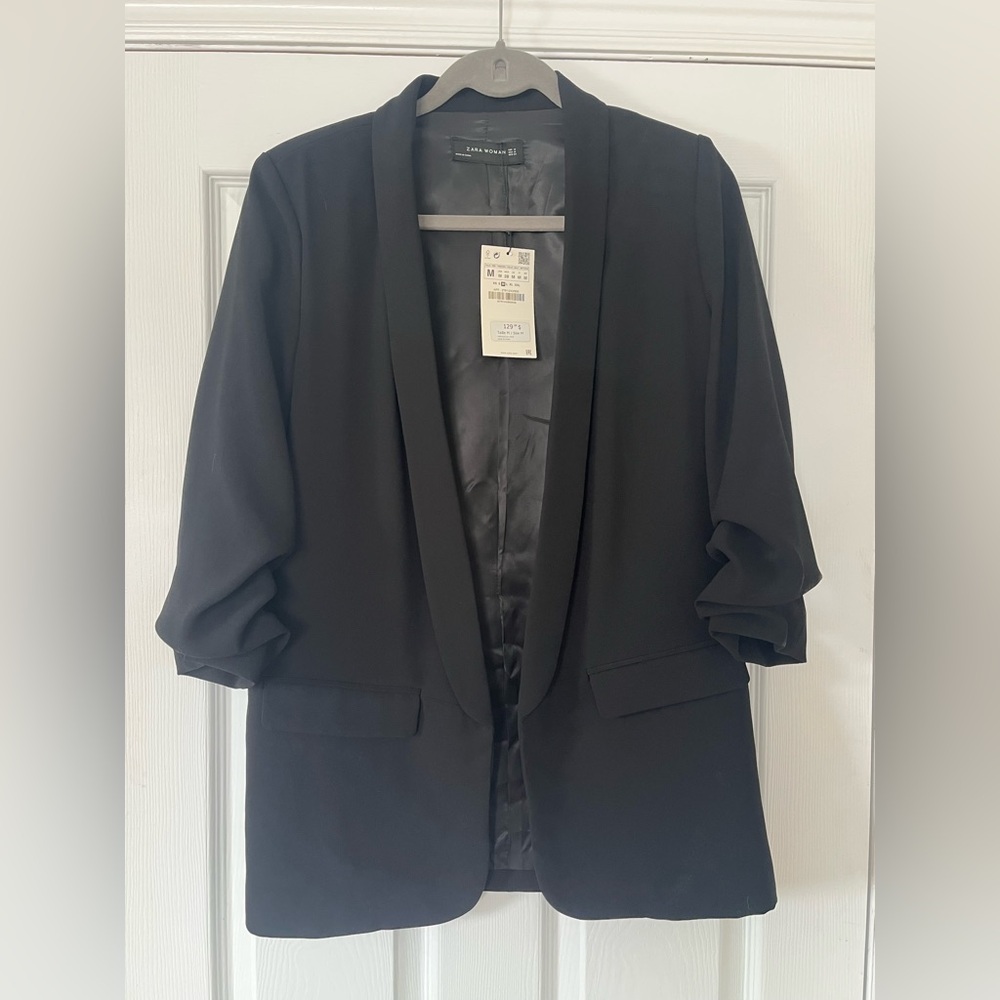 Zara Black Crepe Blazer